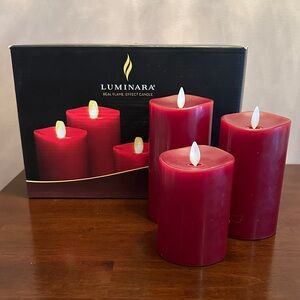 Luminara Burgundy Flameless Candles